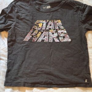 GAP Star Wars Kids T-Shirt - Black with Multicolor Sequins